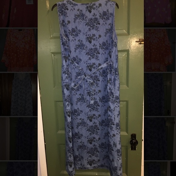 Vintage Capacity Blue Floral Jean Dress - Picture 7 of 11